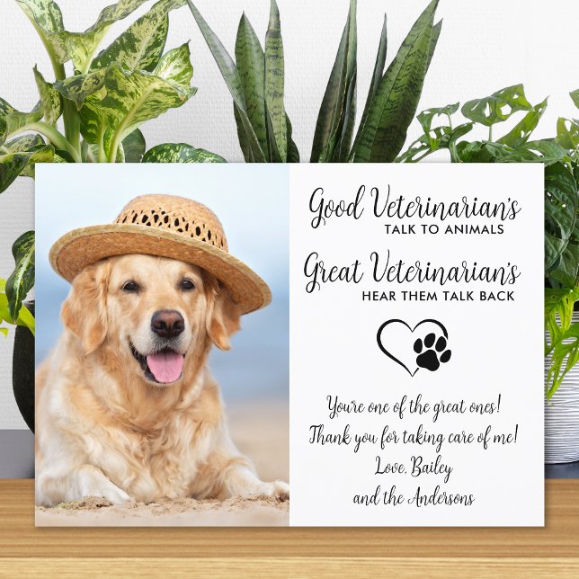 Tarjeta De Agradecimiento Veterinario Mascota de Perro Personalizado Foto Ve (Subido por el creador)