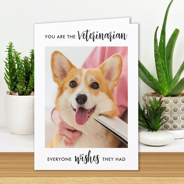 Tarjeta De Agradecimiento Veterinario Mascota Personalizado Foto Perro Veter (Subido por el creador)