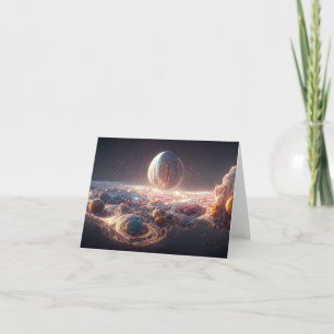 Tarjeta De Agradecimiento Vía Láctea y galaxias
