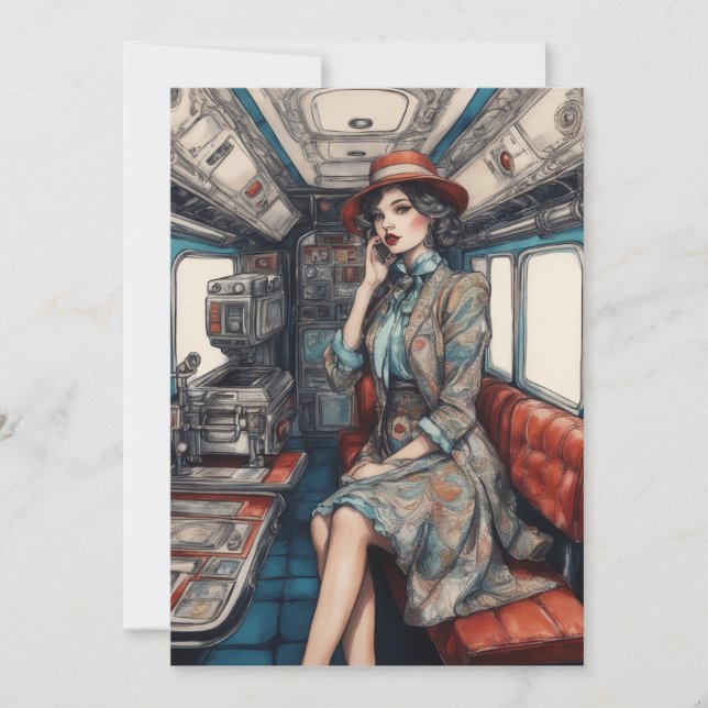 Tarjeta De Agradecimiento Viajando con estilo, visión sarcástica (Anverso)