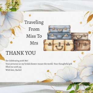 Tarjeta De Agradecimiento Viajar De Miss A Sra. Theme Bridal Shower