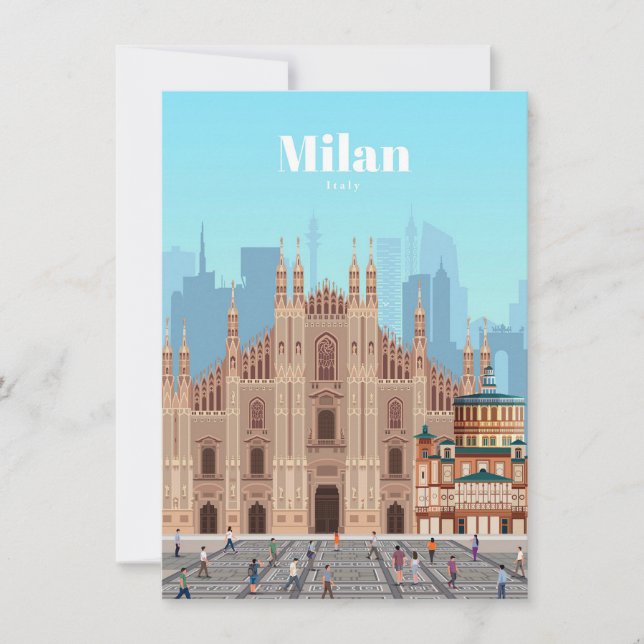 Tarjeta De Agradecimiento Viaje de arte de viajes a Milán Italia (Anverso)
