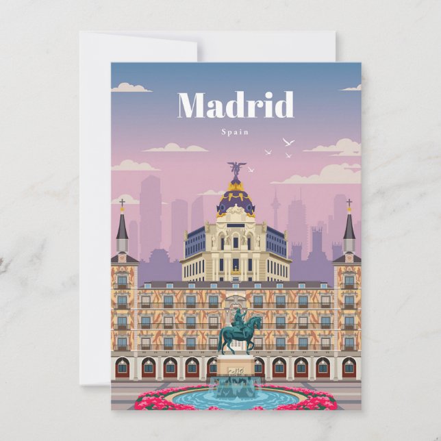 Tarjeta De Agradecimiento Viaje De Arte Viajero A Madrid España (Anverso)