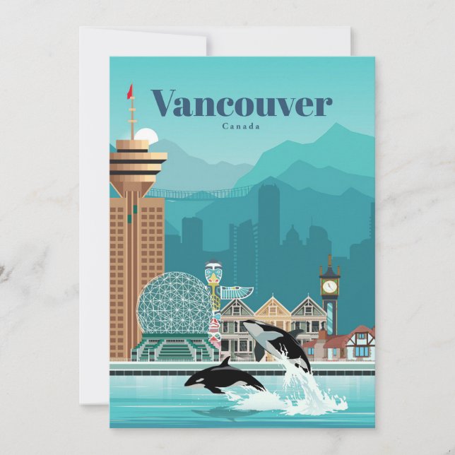 Tarjeta De Agradecimiento Viaje De Arte Viajero A Vancouver (Anverso)