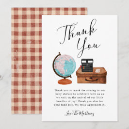 Tarjeta De Agradecimiento Viaje en Baby Shower Sexo neutral