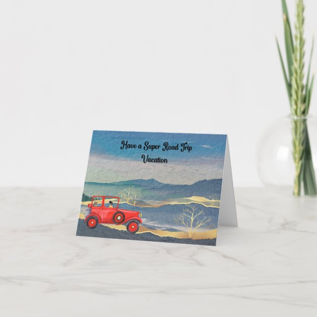 Tarjeta De Agradecimiento Viaje por carretera Vacaciones Familia Negra (Anverso)