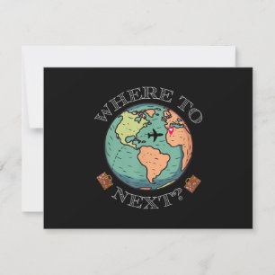 Tarjeta De Agradecimiento Viajero Mundial, Deseo de Vagar Dónde Ir Después e
