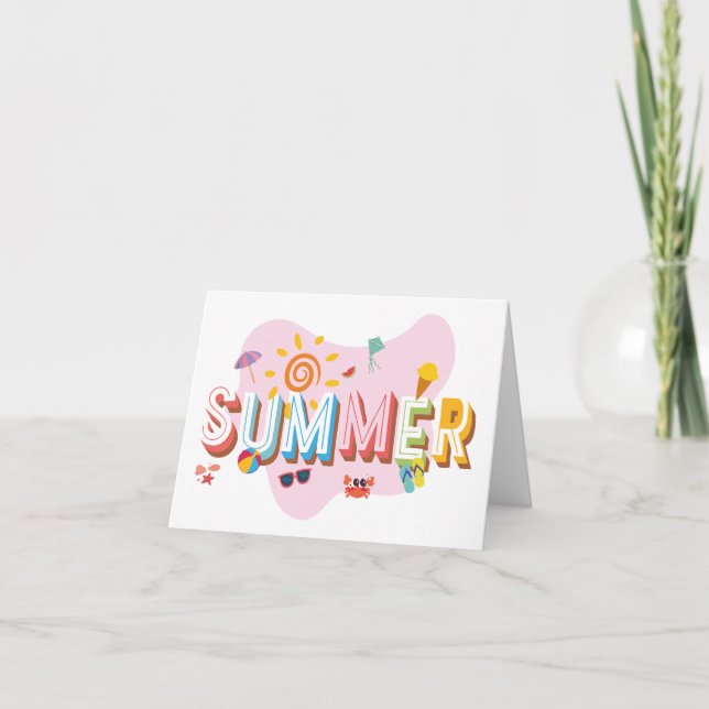 Tarjeta De Agradecimiento Vibes de verano (Anverso)