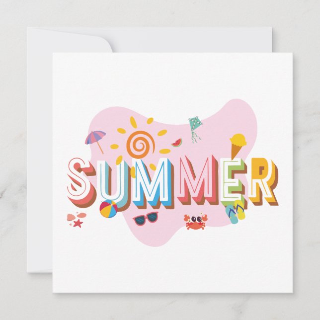 Tarjeta De Agradecimiento Vibraciones de Verano (Anverso)