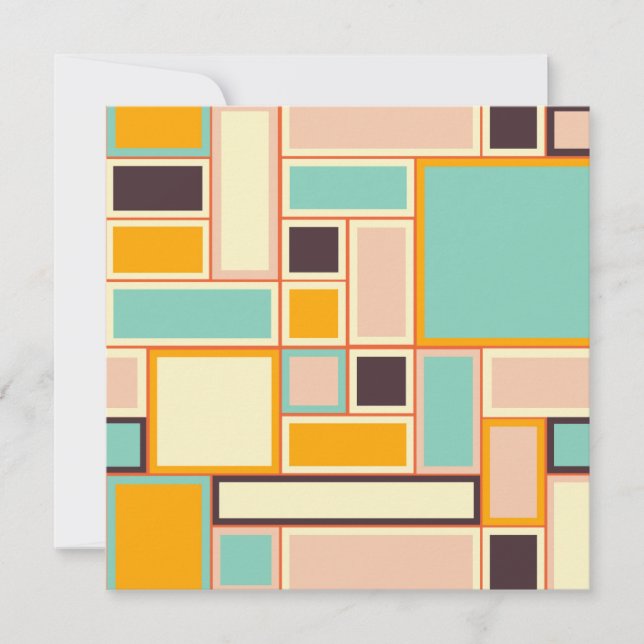 Tarjeta De Agradecimiento Vibrant abstract pattern with rectangles (Anverso)