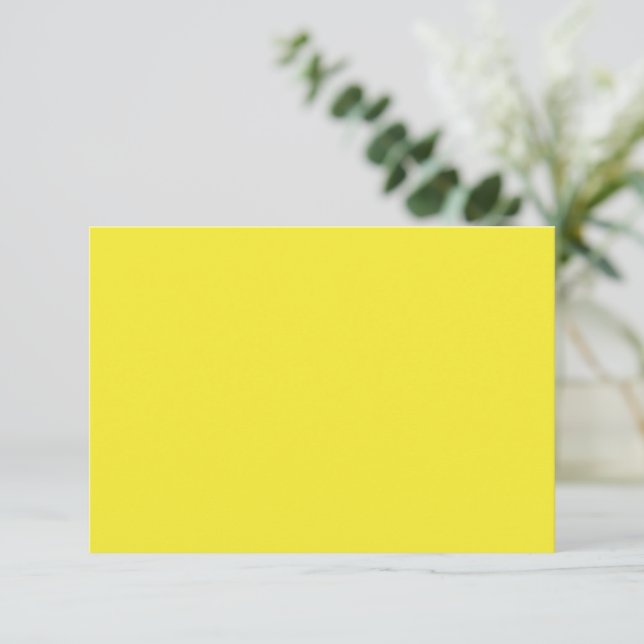 Tarjeta De Agradecimiento Vibrant Solid Yellow Background  (Anverso de pie)