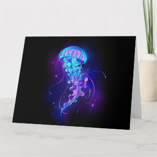 Tarjeta De Agradecimiento Vibrante color Glustre medusas