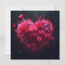 Vibrante ráfaga de corazón rosado