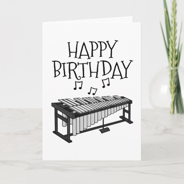 Tarjeta De Agradecimiento Vibraphone Birday Card Percussionist Music (Anverso)