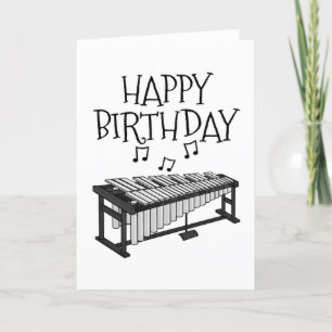Tarjeta De Agradecimiento Vibraphone Birday Card Percussionist Music