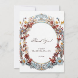 Tarjeta De Agradecimiento Victorian Oval Frame Thank You