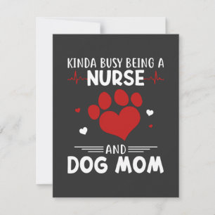 Tarjeta De Agradecimiento Vida de Enfermería Enfermera y Mamá de Perro
