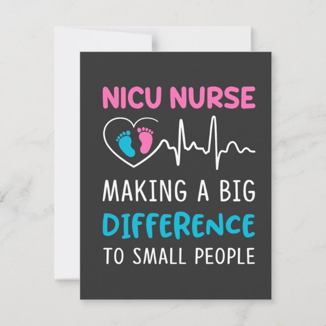 Tarjeta De Agradecimiento Vida de enfermería | Nicu Nurse (Anverso)