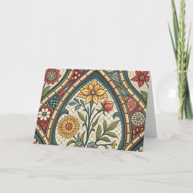 Tarjeta de agradecimiento - Vidrio manchado para a (Anverso)