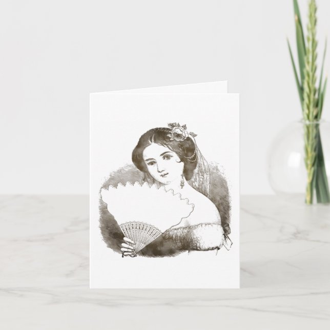 Tarjeta De Agradecimiento Vieja novia victoriana (Anverso)