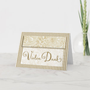 Tarjeta De Agradecimiento Vielen Dank Golden Vintage Style