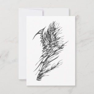 Tarjeta De Agradecimiento Viñas Negro Blanco Arte Tribal Tatuaje Abstracto