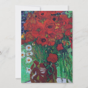 Tarjeta De Agradecimiento Vincent Van Gogh - Amapolas Rojas y Margaritas