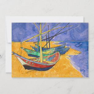 Tarjeta De Agradecimiento Vincent van Gogh - Barcos de Pesca en la Playa