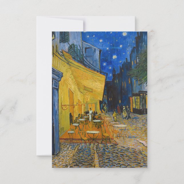 Tarjeta De Agradecimiento Vincent van Gogh - Cafe Terrace de noche (Anverso)