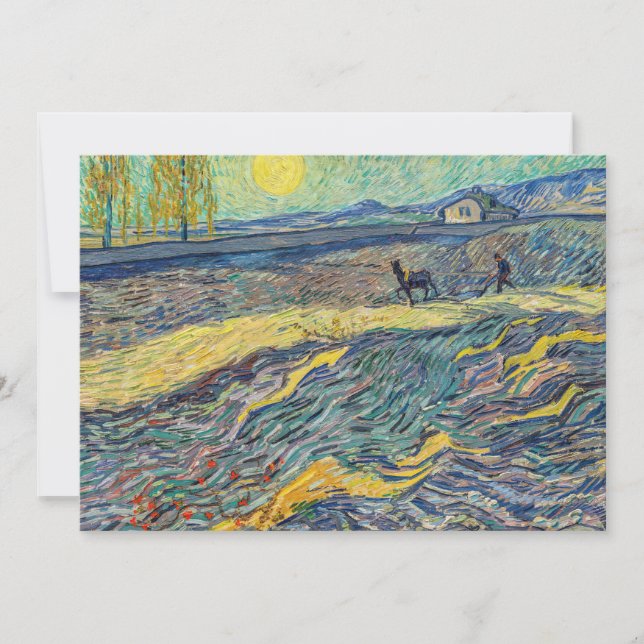 Tarjeta De Agradecimiento Vincent van Gogh - Campo con agricultores arados (Anverso)