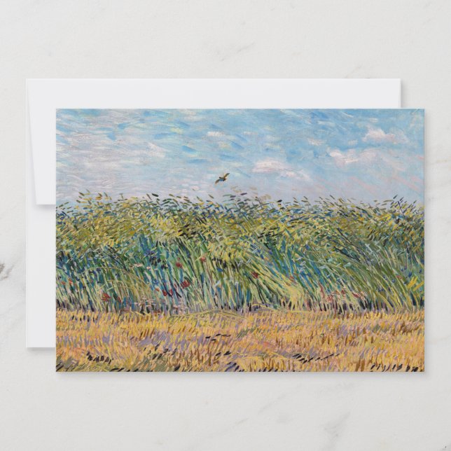 Tarjeta De Agradecimiento Vincent van Gogh - Campo de Trigo con un Lark (Anverso)