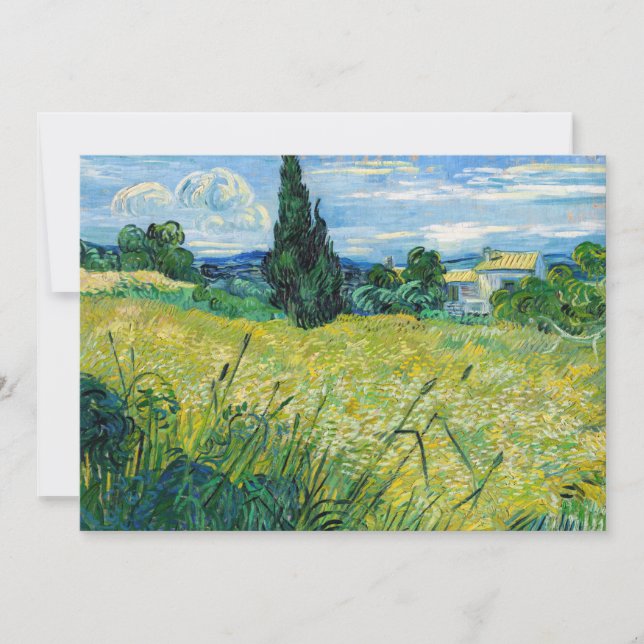 Tarjeta De Agradecimiento Vincent van Gogh - Campo de Trigo Verde con Cypres (Anverso)
