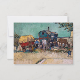 Tarjeta De Agradecimiento Vincent Van Gogh - Caravanas, campo gitano cerca d