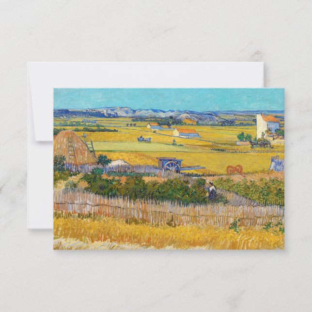Tarjeta De Agradecimiento Vincent van Gogh - Cosecha en La Crau (Anverso)