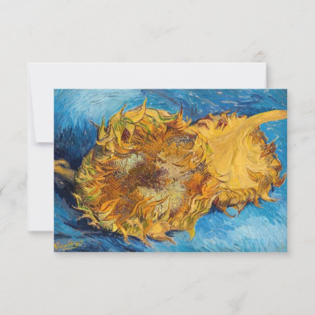 Tarjeta De Agradecimiento Vincent van Gogh - Dos girasoles cortados (Anverso)