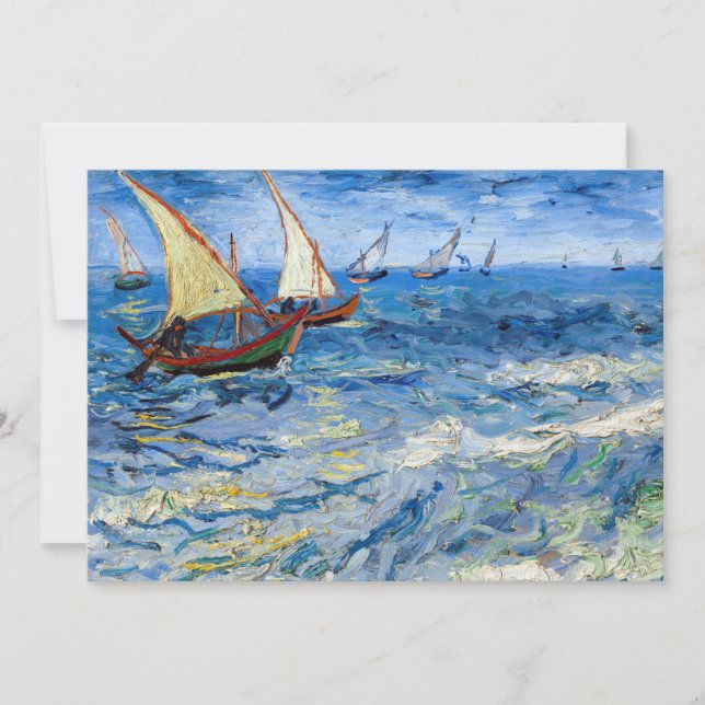 Tarjeta De Agradecimiento Vincent van Gogh - El paisaje marino de Saintes-Ma (Anverso)