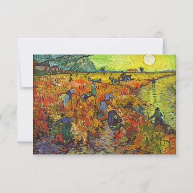 Tarjeta De Agradecimiento Vincent van Gogh - El Viñedo Rojo (Anverso)