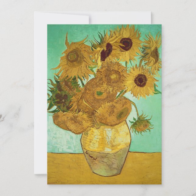 Tarjeta De Agradecimiento Vincent van Gogh | Girasoles, 1888 (Anverso)