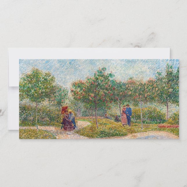 Tarjeta De Agradecimiento Vincent van Gogh - Jardín en Montmarte con amantes (Anverso)