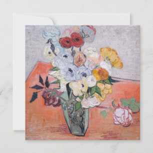 Tarjeta De Agradecimiento Vincent van Gogh - Jarrón con rosas y anémonas