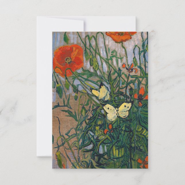 Tarjeta De Agradecimiento Vincent van Gogh - Mariposas y Papas (Anverso)