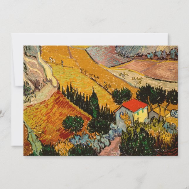 Tarjeta De Agradecimiento Vincent van Gogh - Paisaje, Casa y Payaso (Anverso)