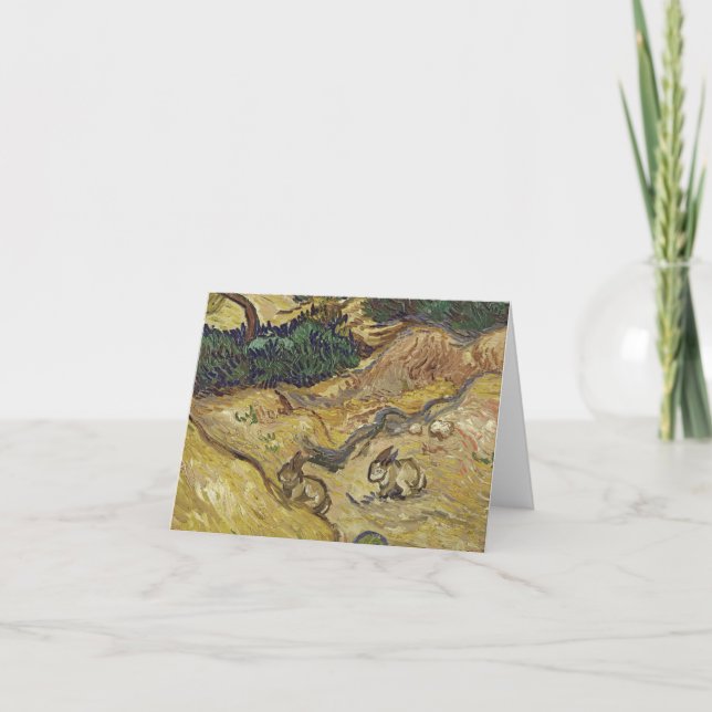Tarjeta De Agradecimiento Vincent van Gogh - Paisaje con conejos (Anverso)