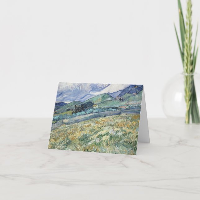 Tarjeta De Agradecimiento Vincent Van Gogh - Paisaje desde Saint-Remy (Anverso)