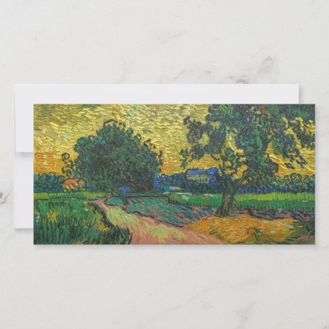 Tarjeta De Agradecimiento Vincent van Gogh - Paisaje en Crepúsculo (Anverso)
