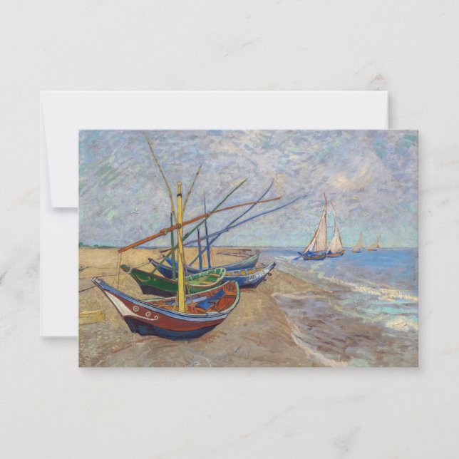Tarjeta De Agradecimiento Vincent van Gogh - Pescadores en la playa (Anverso)