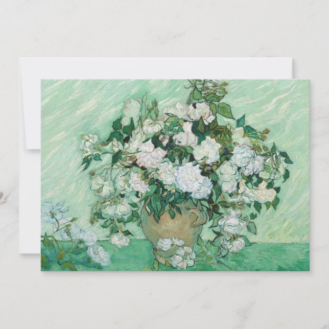 Tarjeta De Agradecimiento Vincent van Gogh - Rosas (Anverso)