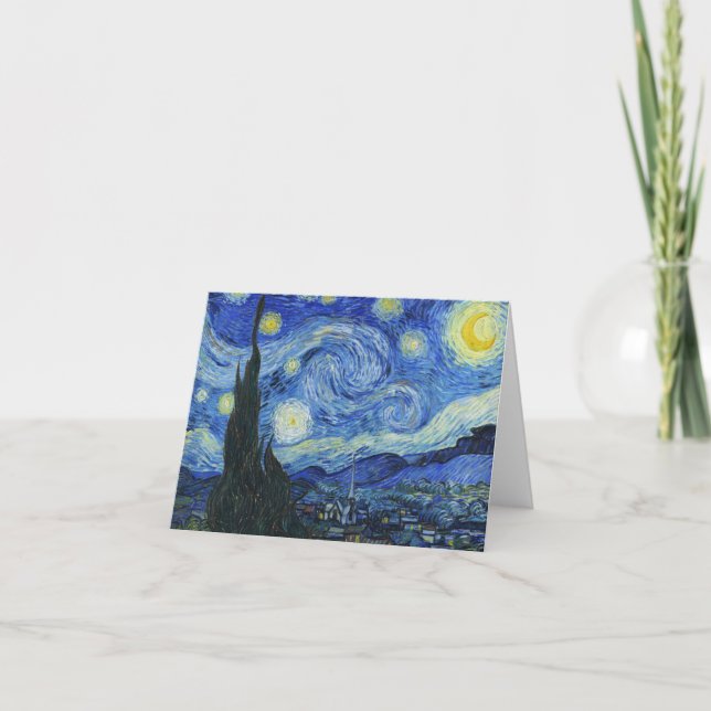 Tarjeta De Agradecimiento Vincent Van Gogh - Starry Night (Anverso)