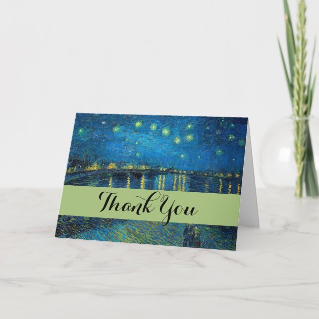 Tarjeta De Agradecimiento Vincent Van Gogh Starry Night Over the Rhone (Anverso)