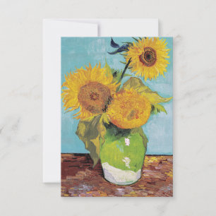 Tarjeta De Agradecimiento Vincent Van Gogh - Tres Girasoles en un Jarrón